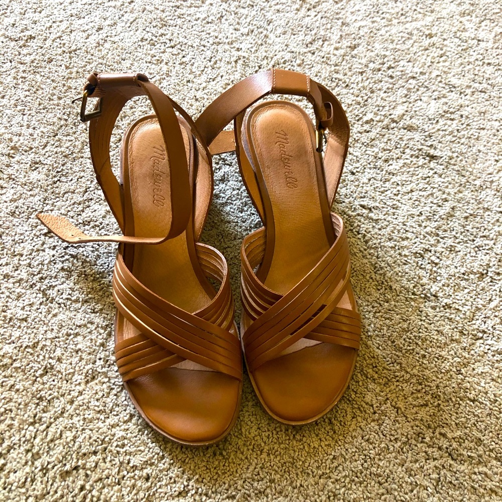 Brown leather madewell sandals